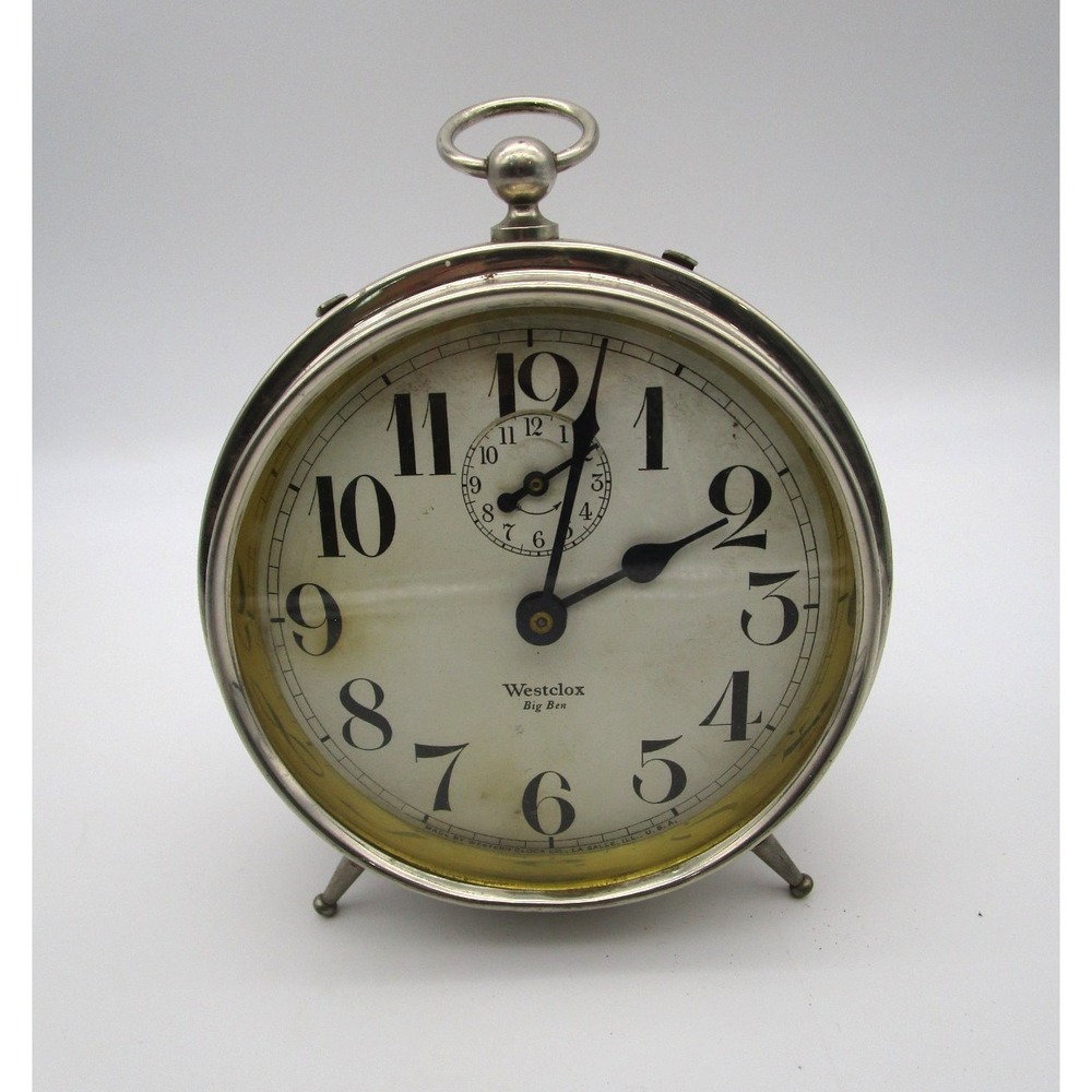 Antique Westclox Big Ben Wind Up Alarm Clock Peg Leg Large USA Parts Repair